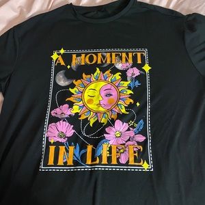 Black Graphic Tee from Shein